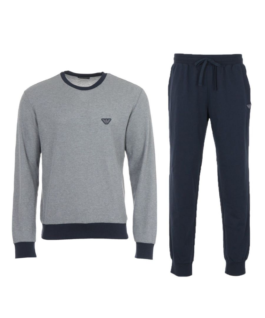 Image for Emporio Armani Loungewear Waffle Knit Pyjama Set - Grey