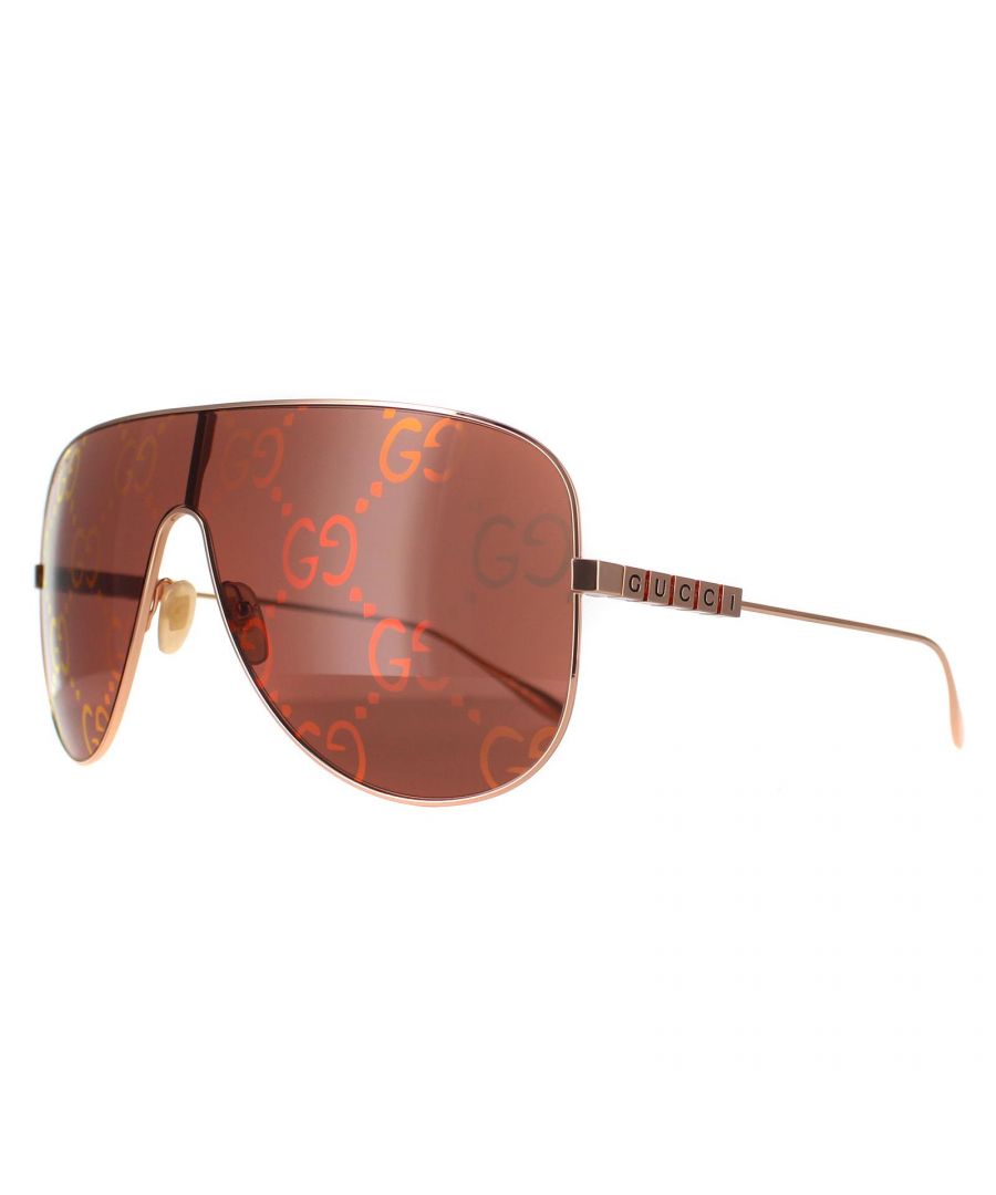 Gucci Shield Womens Gold Red GG1436S Metal - One Size