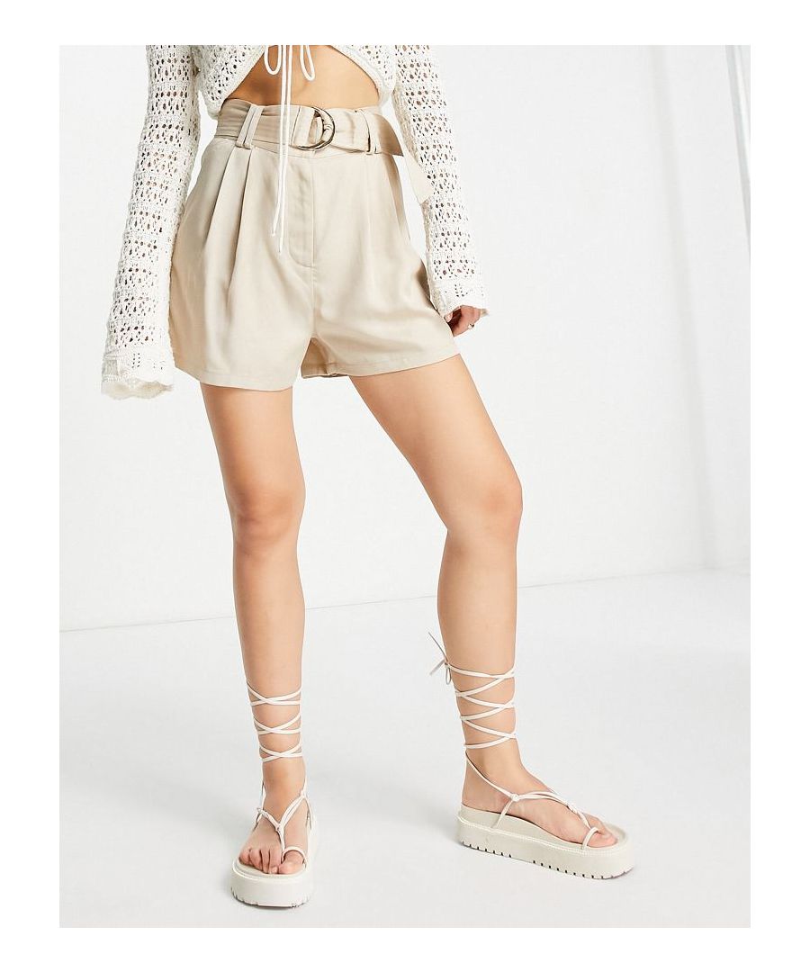 Shorts by Miss Selfridge Make some legroom High rise Belted waist Belt loops Regular fit Sold by Asos
