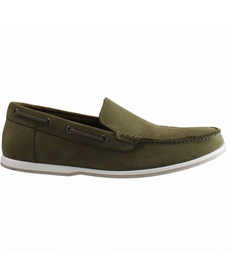 clarks morven sun mens green shoes leather - size uk 9.5
