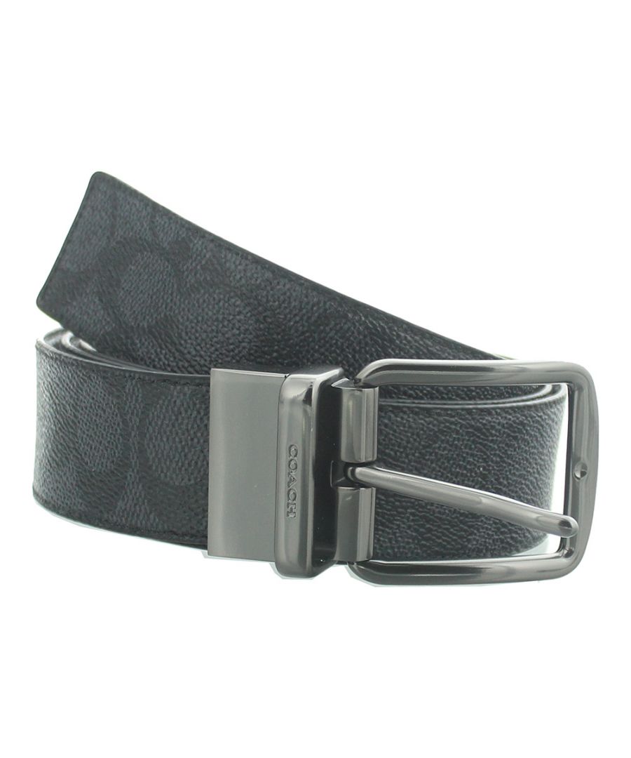 Image for Coach Wide Harness Signature Reversible Charcoal/Black Belt
