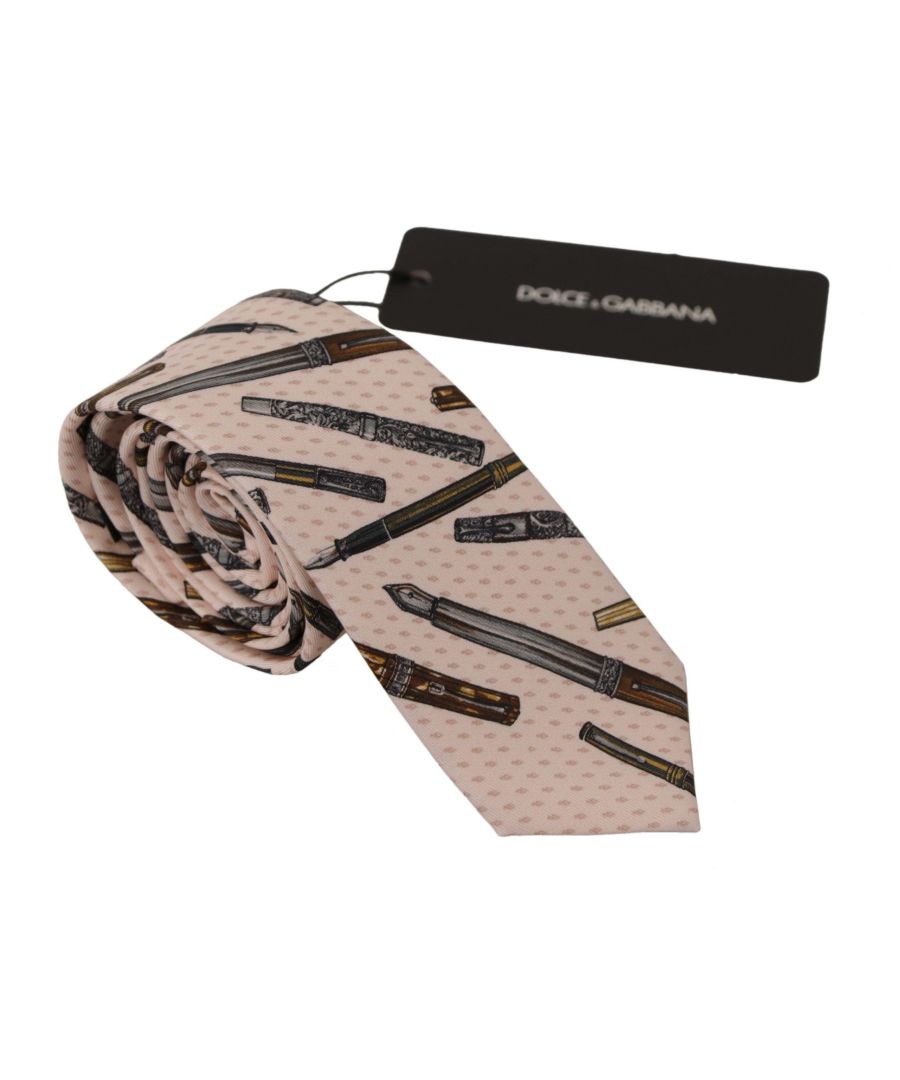 Dolce & Gabbana Mens Dots Print Silk Accessory Tie - Pink - One Size