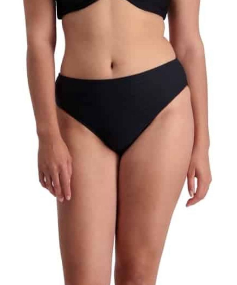 Moontide Womens Mid Rise Bikini Brief - Black Polyamide - Size X-Small