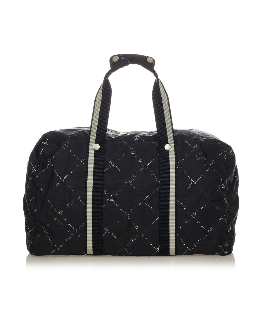 Image for Vintage Chanel Old Travel Line Nylon Travel Bag Black