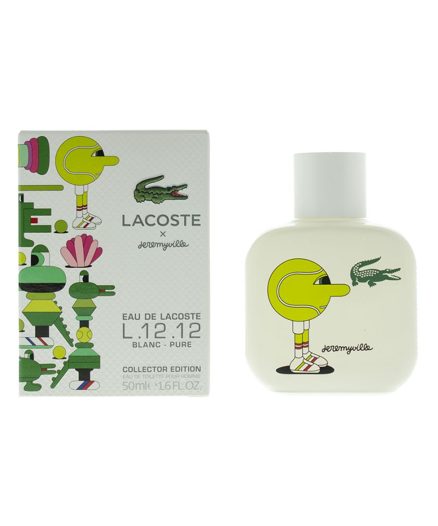 Eau de Lacoste L.12.12 Blance - Pure x Jeremyville Pour Homme is a woody aromatic fragrance for men. Top notes are lemon, ginger and grapefruit. Middle notes are pomarose, green notes and rosemary. Base notes are suede, musk and cedar. Eau de LacosteL.12.12 Blance - Pure x Jeremyville Pour Homme was launched in 2020.