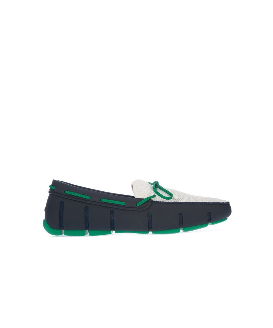 Swims loafers met gevlochten veters voor heren, marineblauw-groen