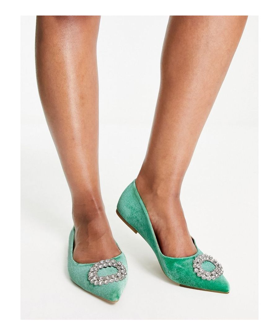 Shoes by ASOS DESIGN Love at first scroll Slip-on style Pointed toe Flat sole Wide fit  Sold By: Asos