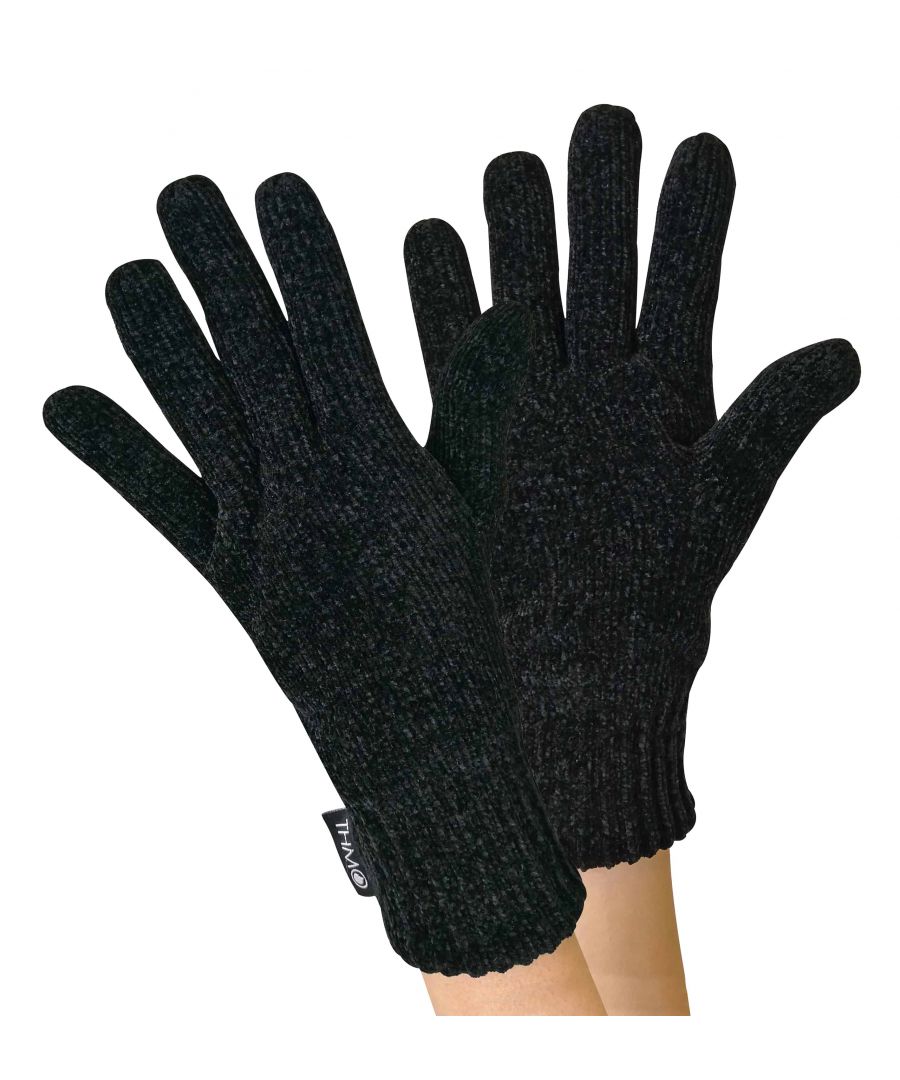 Ladies THMO Full Finger Gloves  When cold temperatures arrive in the winter you always find it is your hands that always become cold first. If you are looking for Gloves with expert knitting and an effective lining to keep your hands toasty and warm then these ladies THMO full finger Gloves with thinsulate lining are the hand warmers you need.  These Gloves have two elements built into them to help keep your hands from becoming frozen. The outer layer is knitted made with 100% acrylic and is there to protect your hands from the harsh weather. Inside the Gloves it is made with 3M Thinsulate lining. Thinsulate is well known for its thermal insulation properties and is considered one of the most effective linings on the market. The purpose of the lining is to trap hot air inside the Gloves and to hold the air close to the skin. The ribbed cuff on the Gloves is tight enough to stop the warm air escaping but not too tight to be uncomfortable.  The THMO logo badge also hangs from the cuff, separating your glove fashion from the rest. Remember... BE WARM, THINK THMO. These Gloves are available in 3 colours including black, light grey and red and there is one size. They are made from 100% acrylic and are made with 2 layers. They are safely machine washable.  Extra Product Details  - THMO - Ladies Full Finger Gloves - 100% Acrylic - 3M Thinsulate Lining - Expert Insulation - Secure Cuff - One Size - 3 Colours Black, Light Grey & Red - Machine Washable