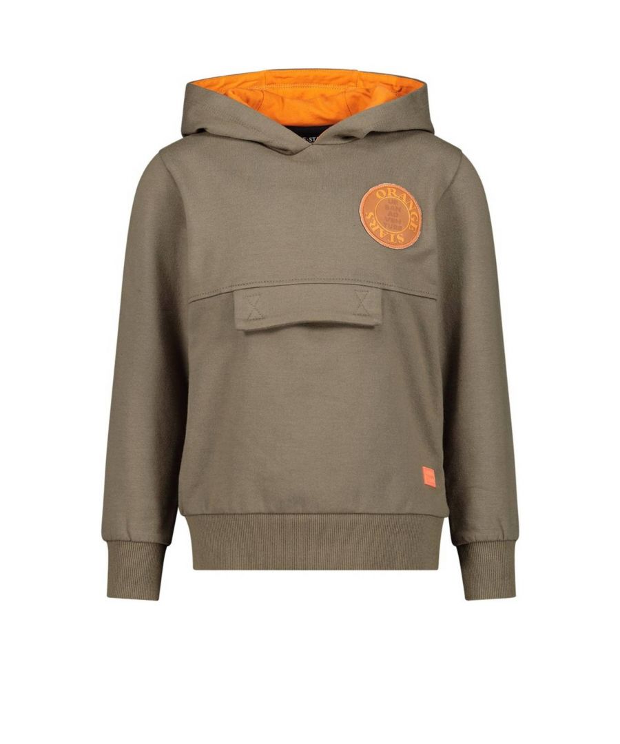 Deze hoodie voor jongens van Orange Stars is gemaakt van een sweatstof. Het model heeft een capuchon en lange mouwen.details van deze hoodie:stijlnaam: Kobusgeribde boorden