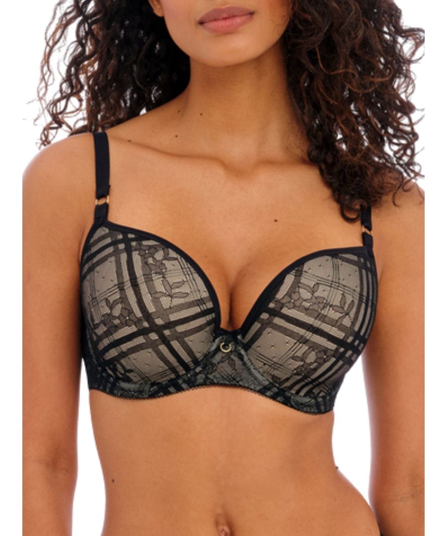 Freya Womens Fatale Moulded Plunge T-Shirt Bra - Black - Size 36E