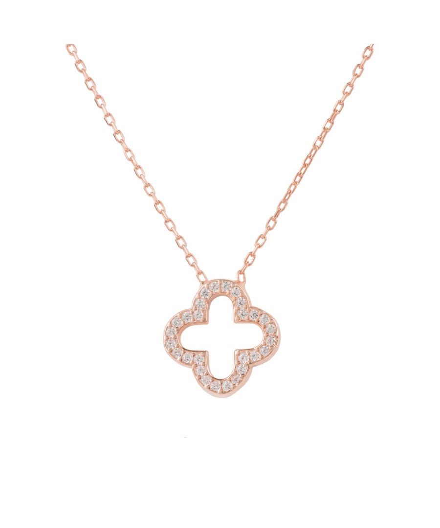 Made of 925 sterling silver. This necklace is hand set with multifaceted white zircons.\nFinished with a lobster clasp, and size adjuster\nAvailable in 22ct gold, 22ct rose gold and rhodium plating.\nThis item is presented in LATELITA signature jewellery box. Dimensions: necklace can be worn 40cm chain length or 45cm chain length using adjuster. Motif 1cm