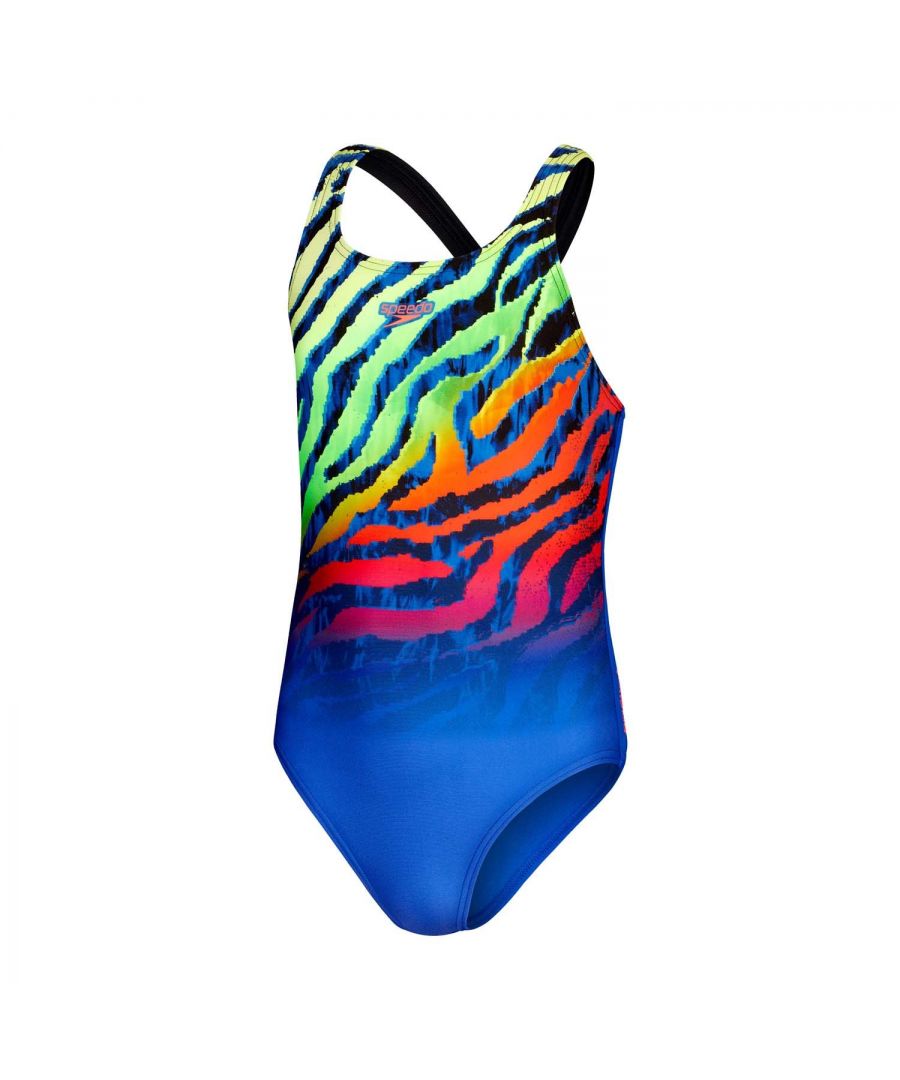 Speedo Girls Girl's Medalist Swimsuit in Blue green - Size 5-6Y