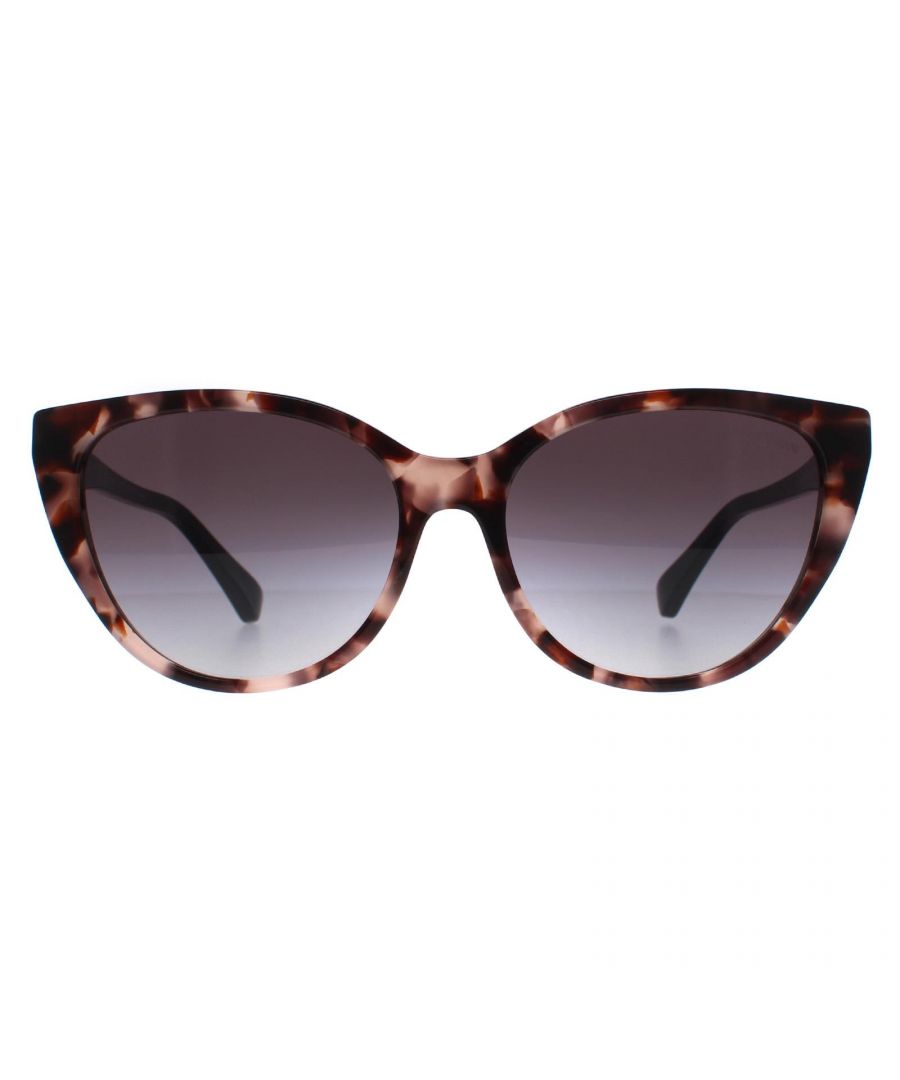 Emporio Armani Cat Eye Womens Shiny Pink Havana Grey Gradient EA4162  Sunglasses are a fashionable cat eye style crafted from lightweight acetate. The Emporio Armani logo is embedded into the slender temples for brand authenticity.