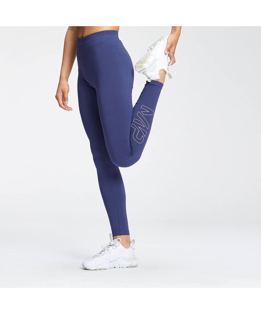 Offering feel-good fit with super-soft stretch fabric, our MP Originals Sports Leggings are a must-have.\n\nFeaturing a flattering high waistband, they provide extra coverage and support to see you through any activity, and are finished with a bold printed graphic design on the lower leg. ​\n\nFabric: 95% cotton 5% elastane