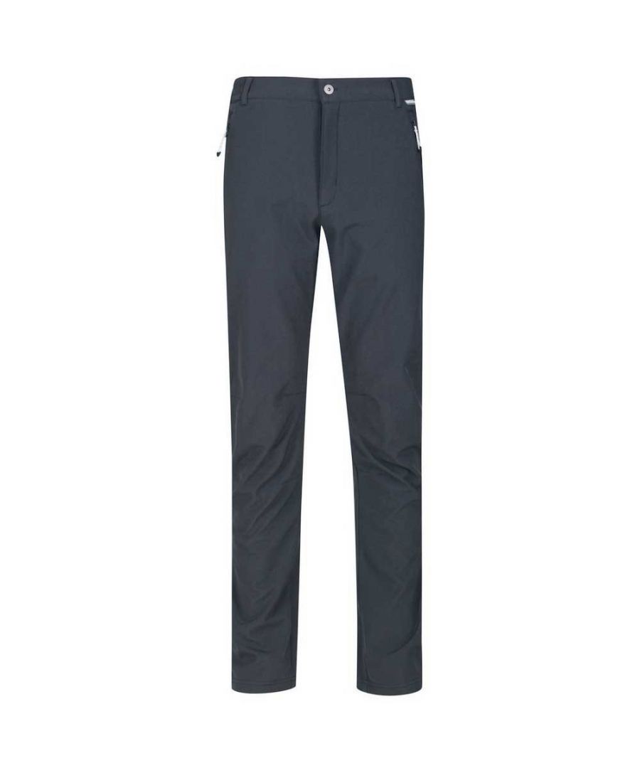 The mens Geo Softshell XPT II Trousers use a breathable, wind resistant membrane with a DWR (Durable Water Repellent) finish for maximum comfort on demanding days. They stave off showers and gales and keep you warm while allowing superb mobility. Packed with handy pockets and part elastic at the waist for comfort as you move, they have proven to be best-selling performance trousers year-on-year. 94% Polyester, 6% Elastane. Regatta Mens sizing (waist approx): 26in/66cm, 28in/71cm, 30in/76cm, 32in/81cm, 33in/84cm, 34in/86.5cm, 36in/91.5cm, 38in/96.5cm, 40in/101.5cm, 42in/106.5cm, 44in/111.5cm, 46in/117cm, 48in/122cm, 50in/127cm. Leg Length: Approx 33in.