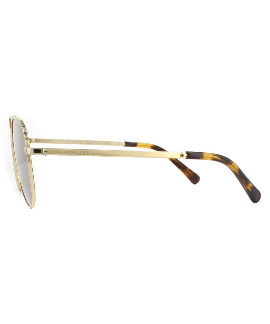 michael kors womens sunglasses mk1045 10142o gold brown mirror polarized metal - one size