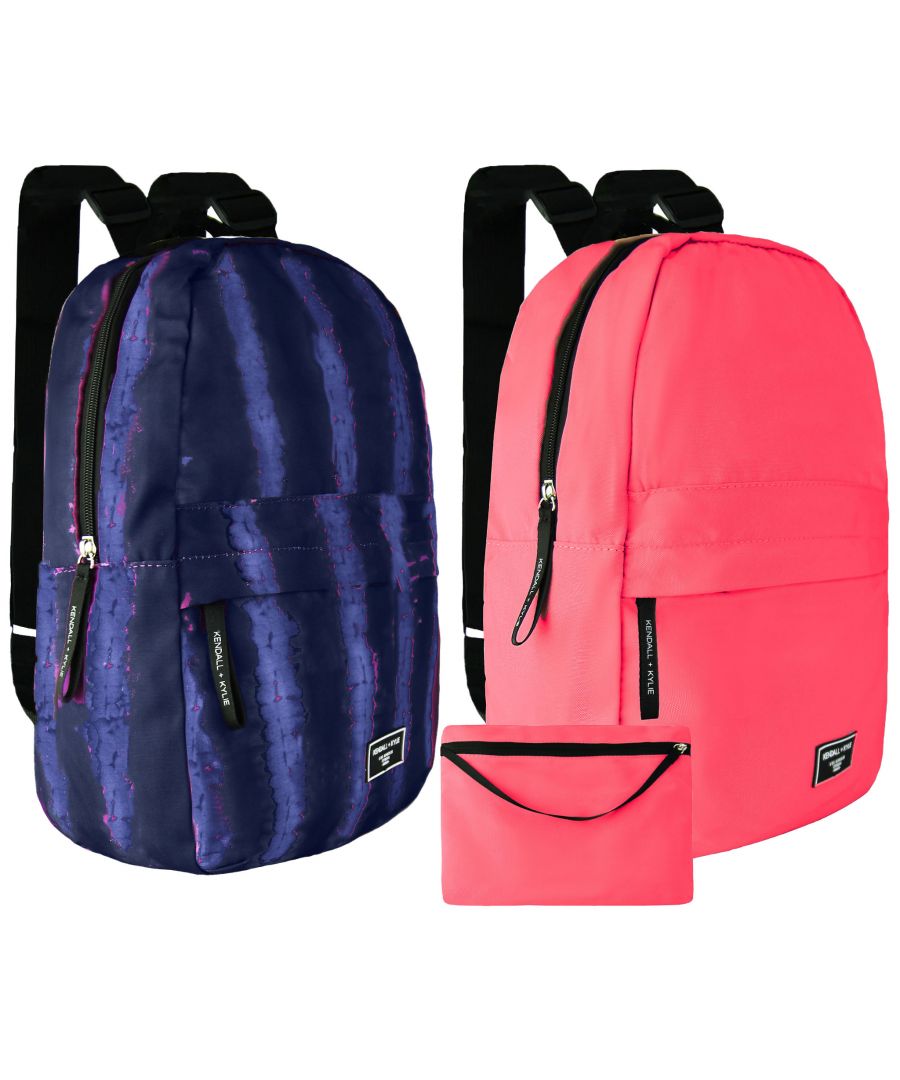 kendall + kylie unisex 2-pack washable purple/pink backpack - multicolour - one size