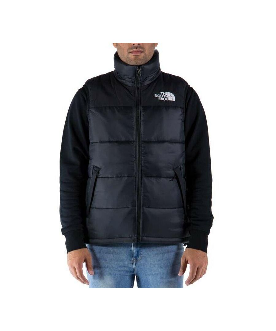The North Face Himalayan Mens Insulated Vest Gilet\nMen's Sleeveless Down Jacket from the North Face\nWater-repellent Outer Fabric with Long-lasting Insulation (Dwr) \nHigh Collar to Protect from the Wind. Small Logo on the Chest and Back\nInternal Chest Pocket with Zipper\nFront Zip Closure\n100% Polyester/ 100% Nylon Lining\nMachine Washable