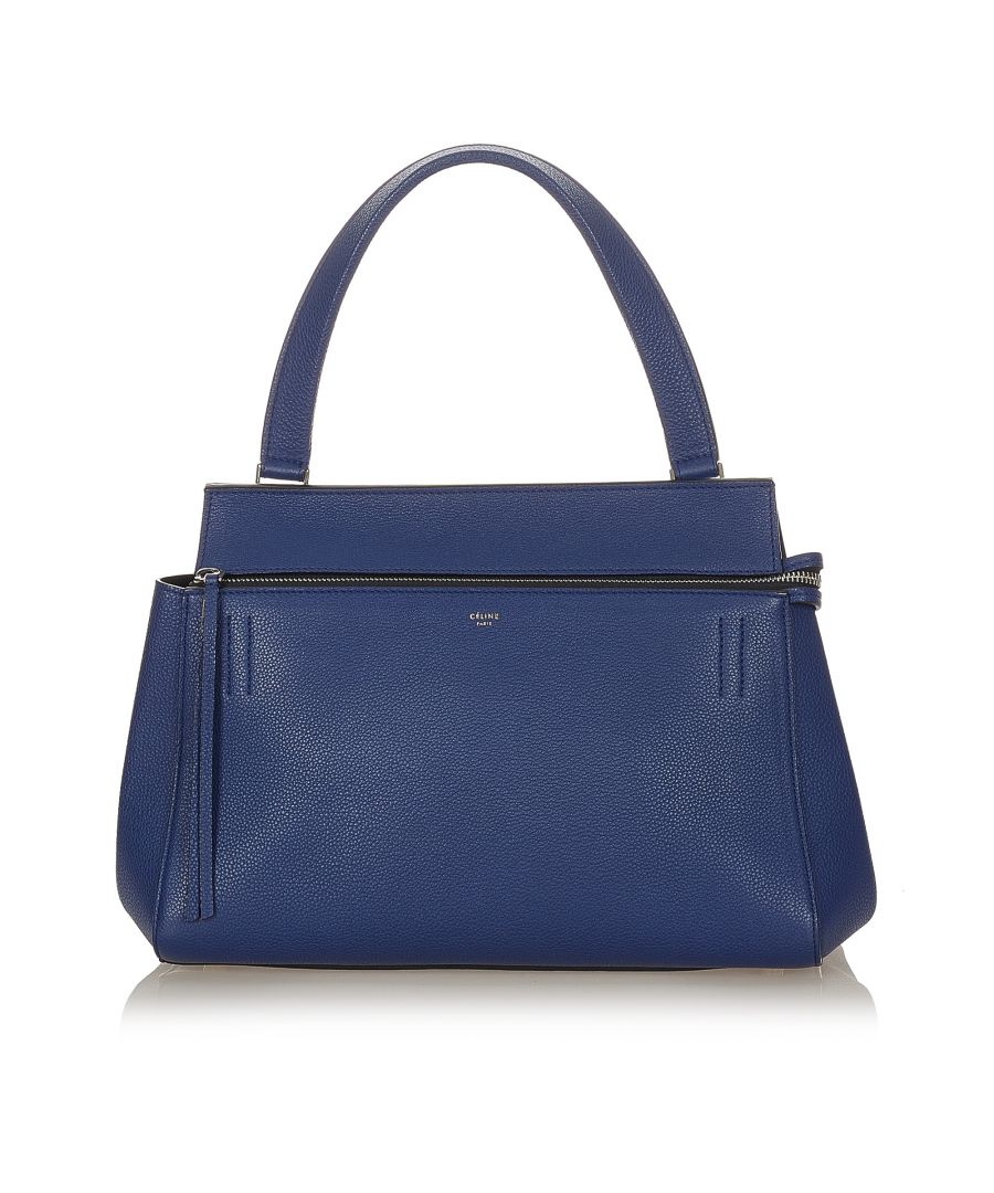 Image for Vintage Celine Small Edge Leather Handbag Blue