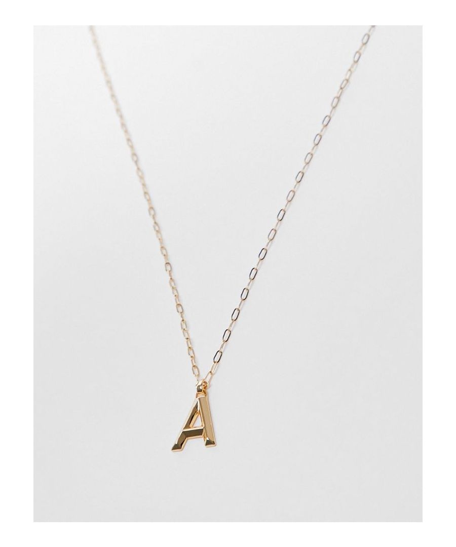 Accessories by Topshop Welcome to the next phase of Topshop Link chain 'A' pendant Adjustable length Lobster clasp Sold by Asos