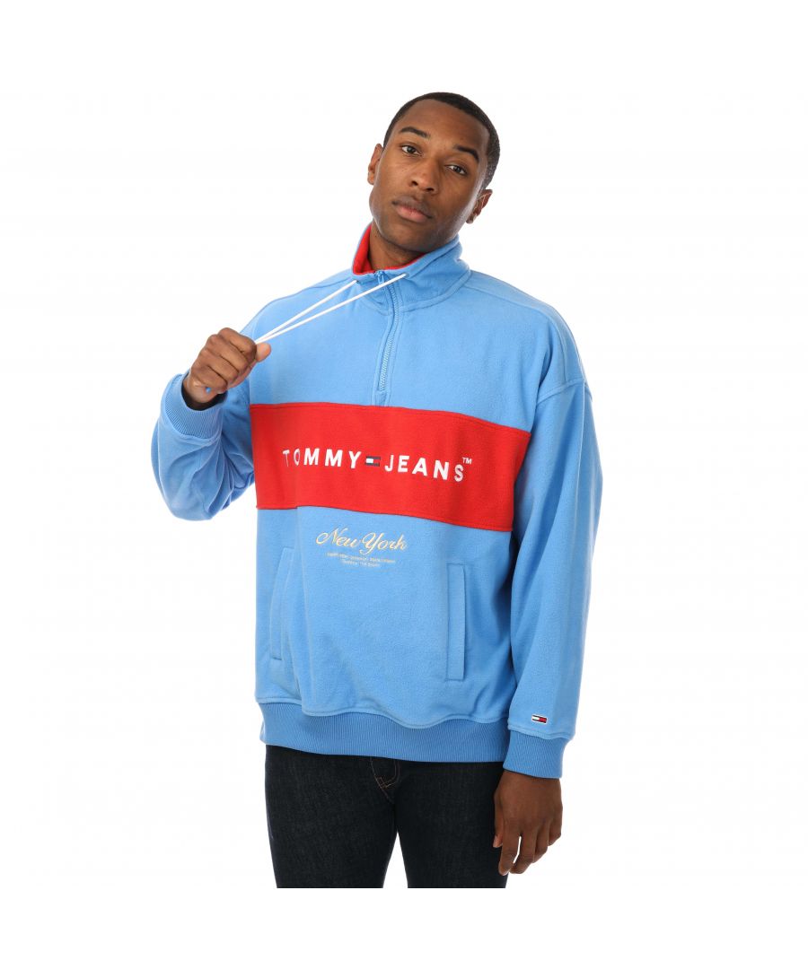 Tommy Hilfiger TJ Archive sweatshirt van polarfleece met col voor heren, blauw