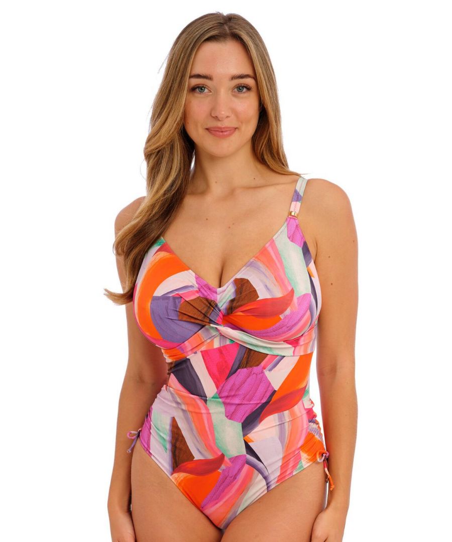 Fantasie Womens Aguada Beach Twist-Front Swimsuit - Multicolour Polyamide - Size 42E