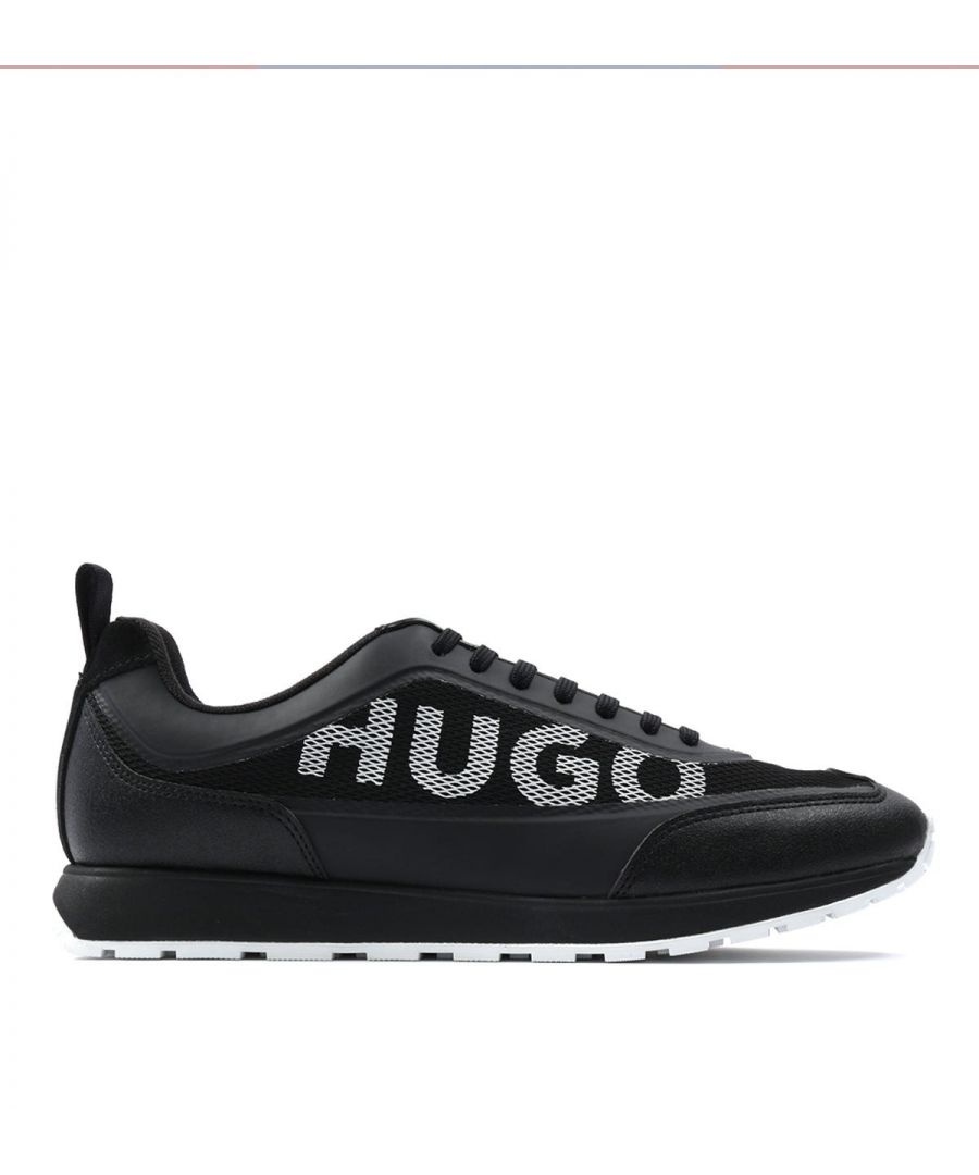 Step out in style, this season with the Icelin Faux Leather & Open Mesh Trainers from HUGO, crafted from a hybrid of of materials including open mesh and rubberised faux leather, inspired by retro running styles. Featuring a EVA-rubber sole with a rubber base for flexibility, heel pull tab and contrasting detailing. Finished with iconic HUGO branding. Open Mesh & Rubberised Faux Leather Upper, Textile Lining, EVA Rubber Sole, Seven Eyelet Lace Up, HUGO Branding.