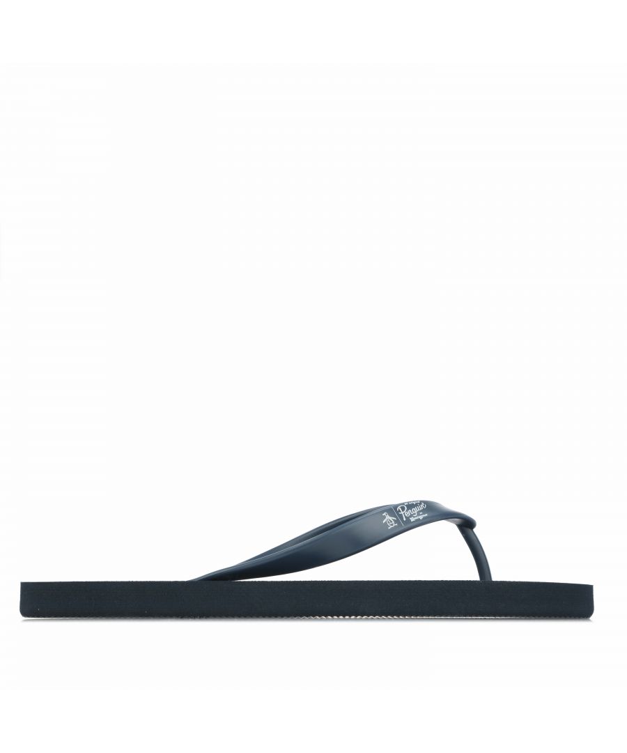 Mens Original Penguin Panama Flip Flop in navy.- Synthetic upper.- Slip on closure.- Printed branding.- Cushioned footbed.- Synthetic sole and lining.- Ref.:PEN0316P13