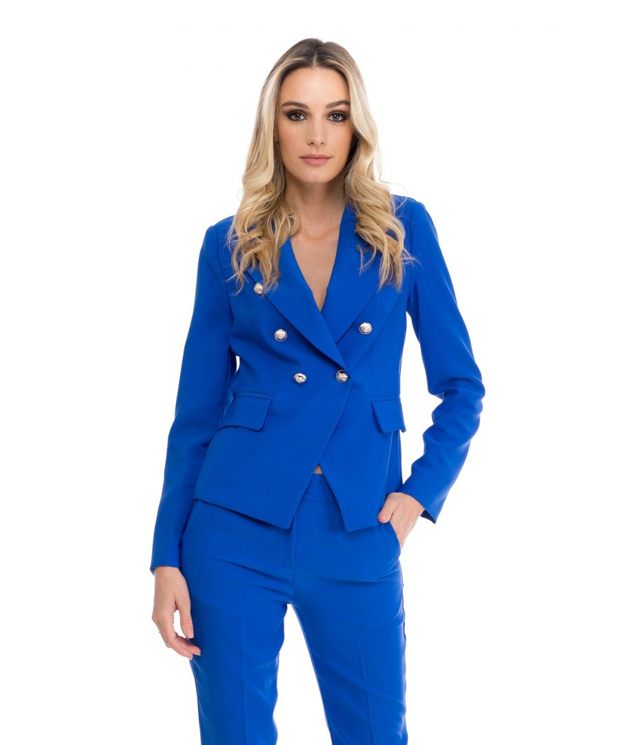 Image for Blazer jacket with gold buttons and shoulder pads
