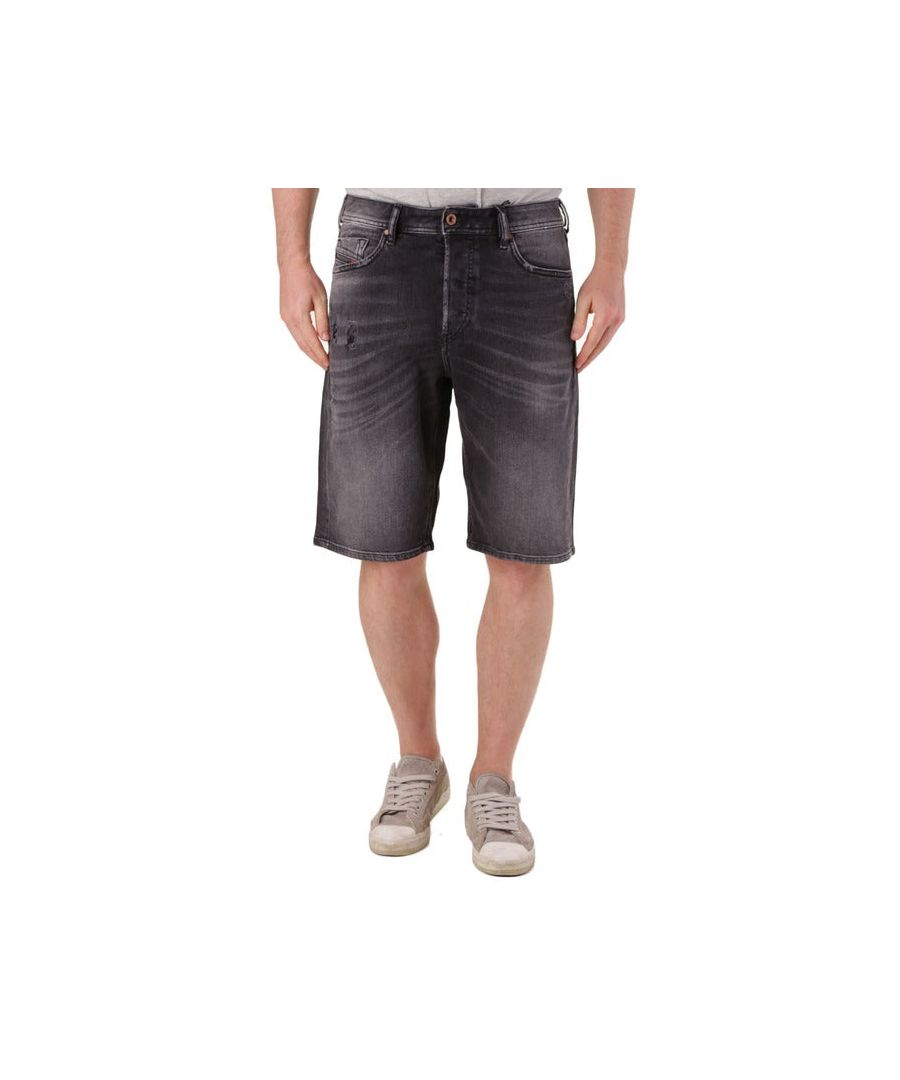 Brand: Diesel Gender: Men Type: Shorts Season: Spring/Summer  PRODUCT DETAIL • Color: grey • Fastening: zip and button • Pockets: front and back pockets  • Details: -worn out effect   COMPOSITION AND MATERIAL • Composition: -99% cotton -1% elastane  •  Washing: machine wash at 30° -99% Cotton -1% Elastane