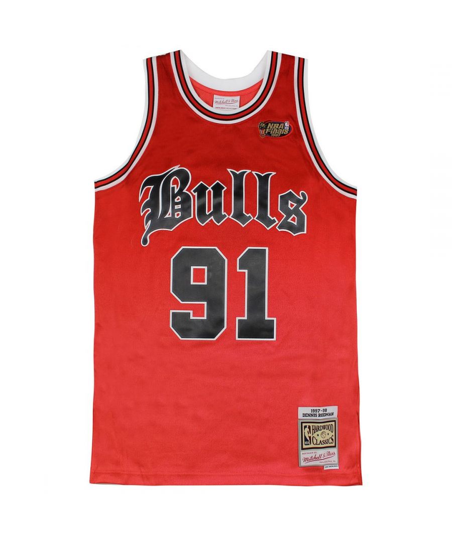 Mitchell & Ness Chicago Bulls Dennim Rodman Mens Red Vest SMJYEF18022 CBUSCAR97DRD