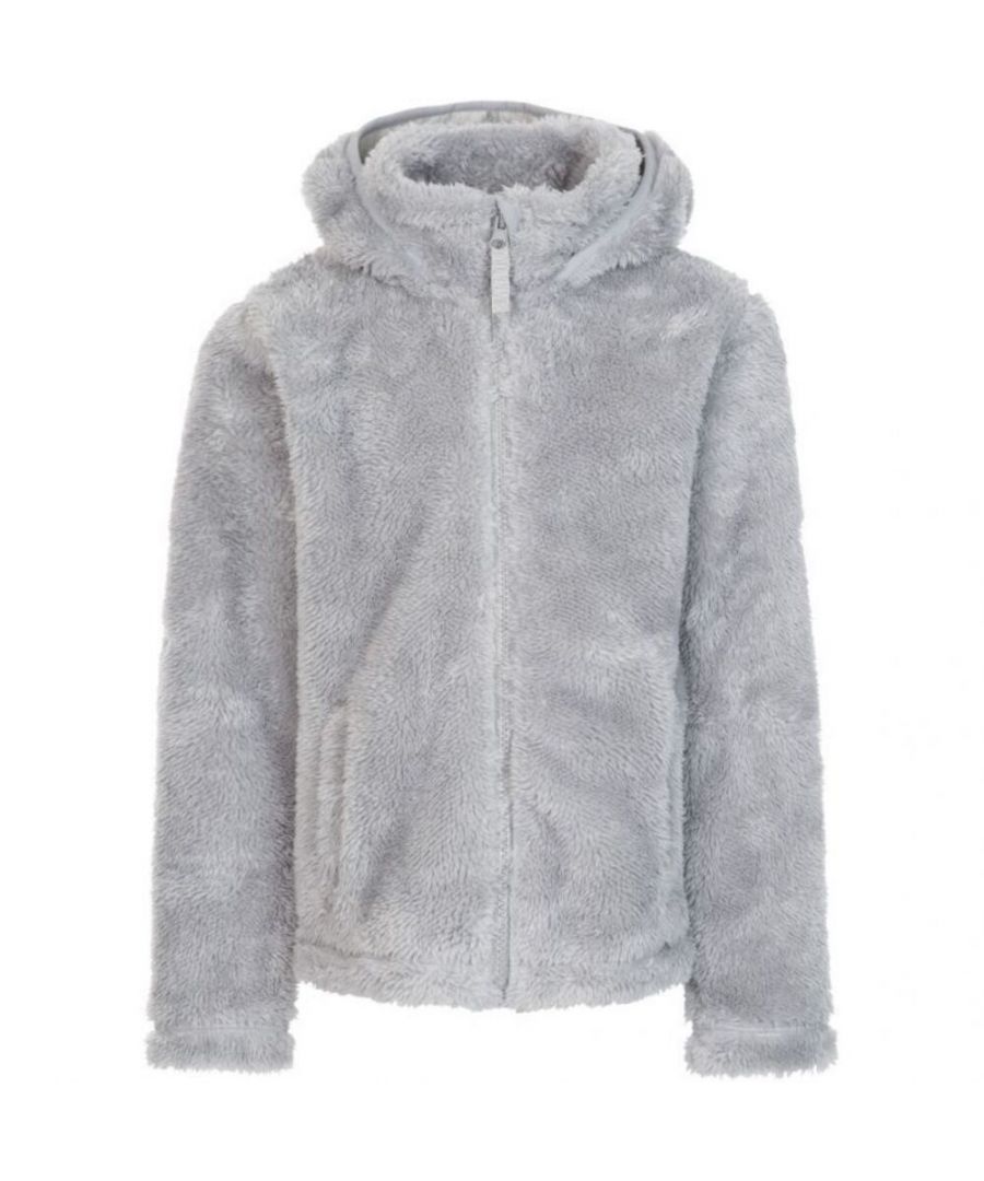 Image for Trespass Girls Violetta Fluffy Fleece Jacket (Pale Grey)