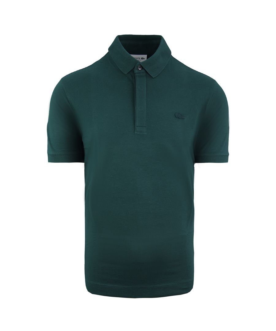 Lacoste Regular Fit Mens Green Polo Shirt Cotton - Size Small