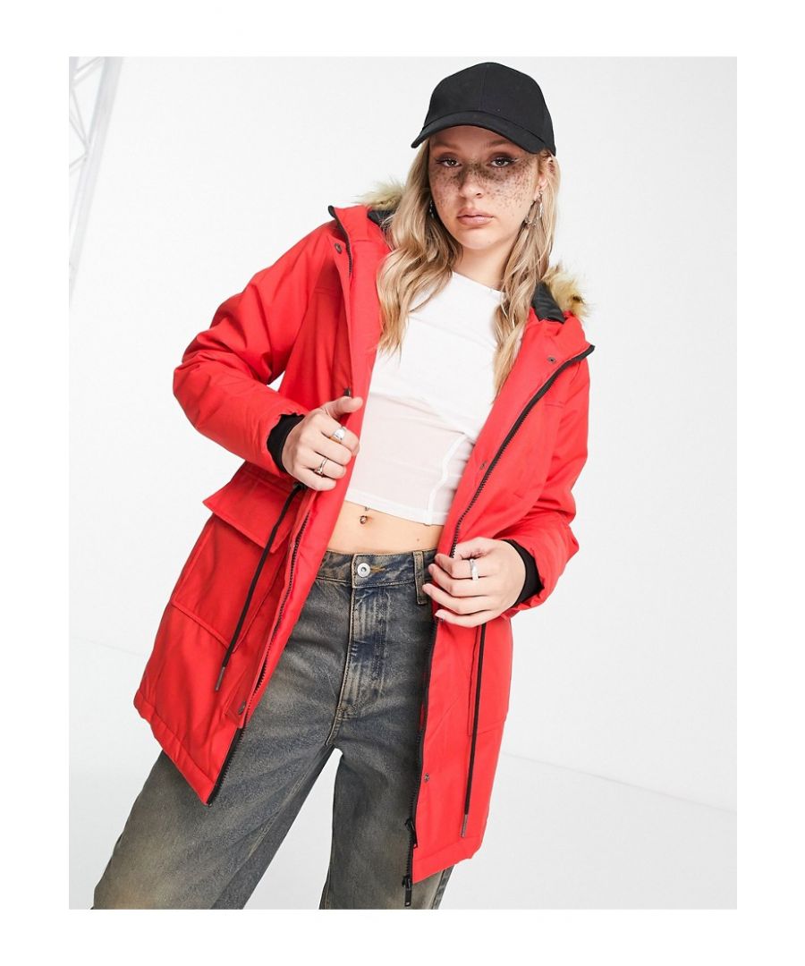 Coats & Jackets by Noisy May That new-coat feeling Fixed hood with faux-fur trim Zip and press-stud fastening Drawstring waist Functional pockets Regular fit Sold by Asos