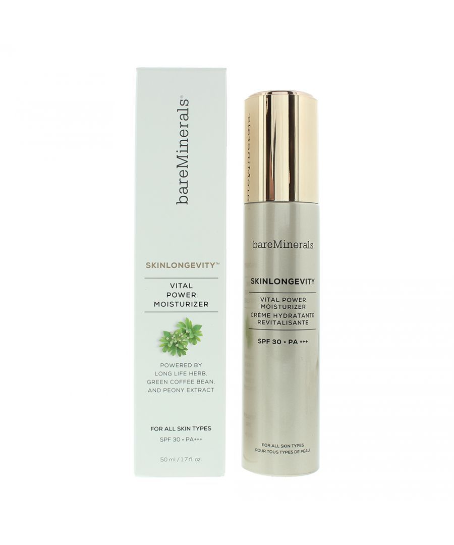 Bare Minerals Skinlongevity Vital Power Moisturiser is a lightweight, mineral based product designed to hydrate, smooth, brighten and protect the skin, leaving it looking healthier and younger. The product instantly replenishes the essential moisture in the skin, leaving it hydrated, soft and smooth.