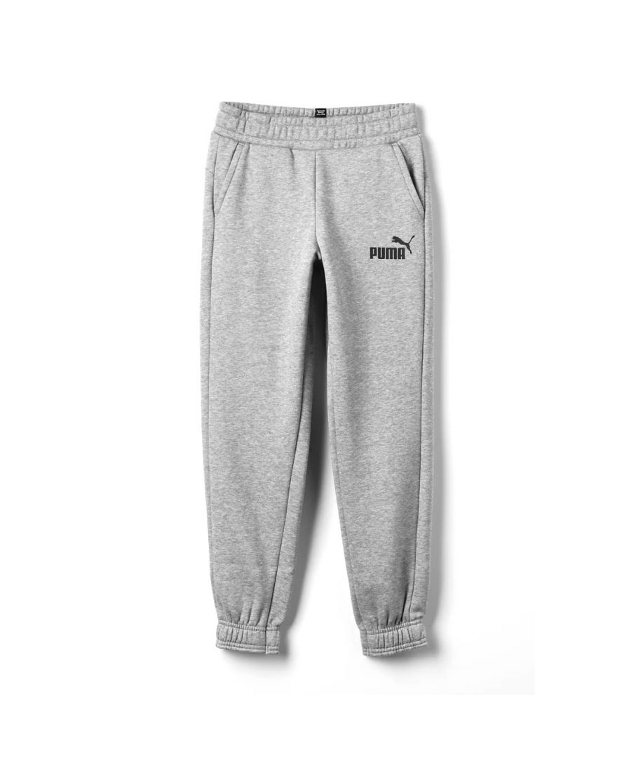 Puma Boys Essential Logo Kids Fleece Sweat Pant Grey - 11-12 Years - Size 11-12Y