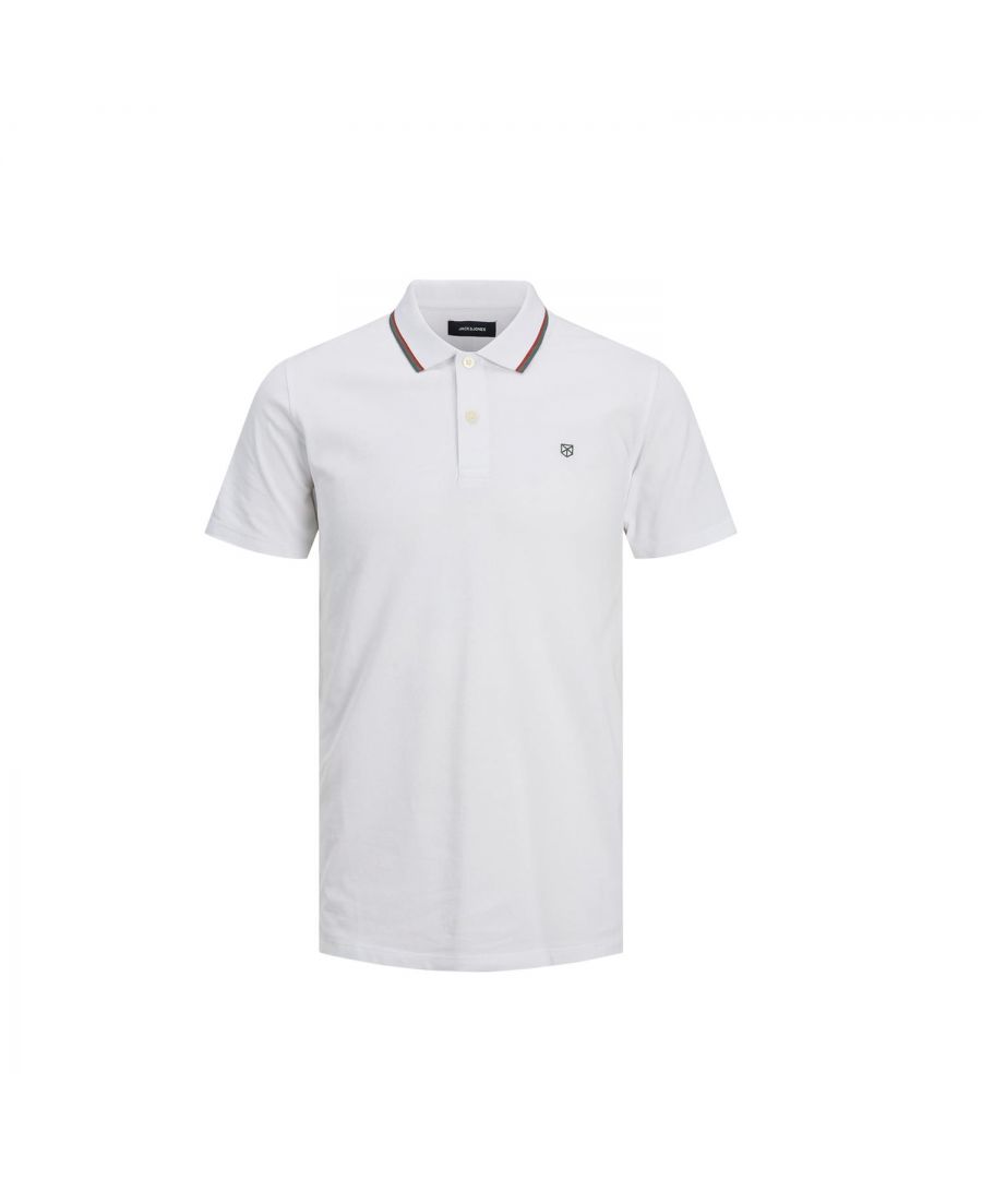 A classic polo is a perfect match for any smart casual look. This one is made in pique knit from cotton sourced from the Better Cotton Initiative.\n\nFeatures:\nPolo shirt\nButton closure\nClassic plain T-shirt\nSlim Fit\n\nSpecifics:\nMaterial: 100% Cotton\nStyle Code: 12175007\n\nWashing Instruction:\nMachine wash at max 40°C under gentle wash programme\nDo not bleach\nHang dry\n\nIron Temp: Iron on medium heat settings\n\nNote: Do not dry clean, Do not tumble dry\n\nPackage Includes: Jack & Jones Men's Logo Polo Shirt, Select Your Size & Colour