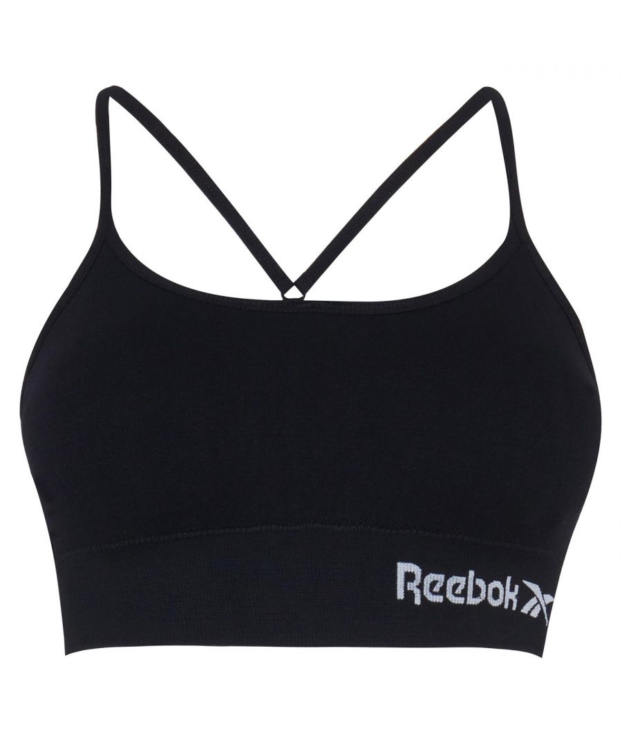 Reebok Irm SL Crop Top - Crafted from a stretch polyamide blend with an elasticated under-band, adjustable racer-back shoulder strap, removable bra pads for extra comfort and branding to the under-band for a prominent brand reference. Finished with a solid patterning for a smart minimalistic appeal.