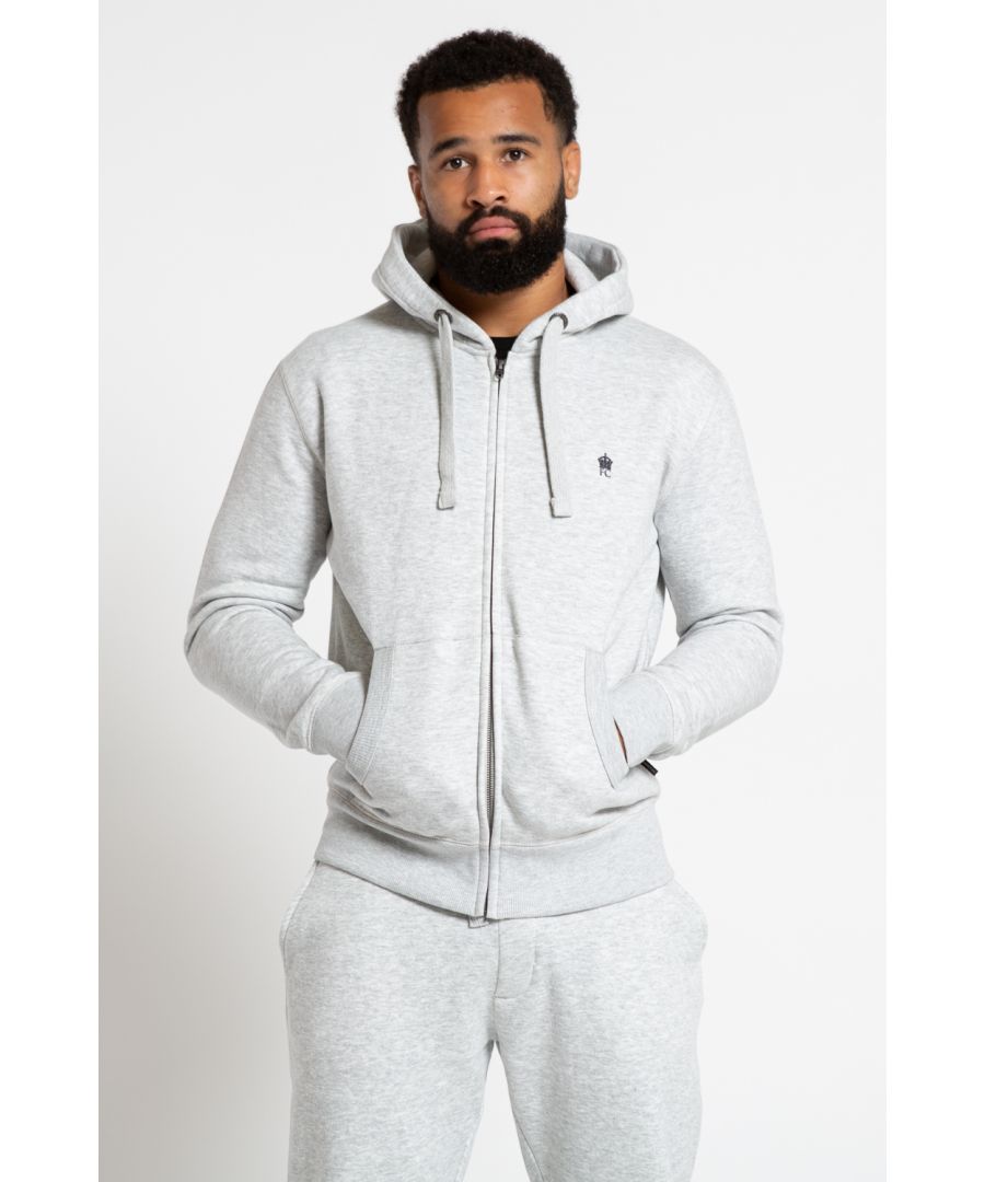 This zip hoody from French Connection is a go-to. Features hood with drawcord, ribbed cuffs and hem, two front pockets and French Connection rubber logo and tab. Made from cotton blend fabric to ensure comfortable wear.