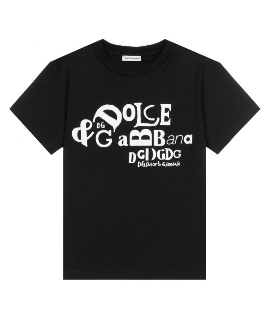 Image for Dolce & Gabbana Boys Graphic Logo T-shirt Black