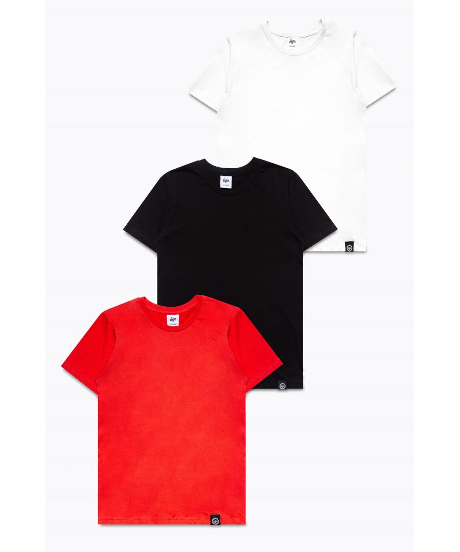 Image for HYPE THREE PACK RED & BLACK KIDS T-SHIRTS