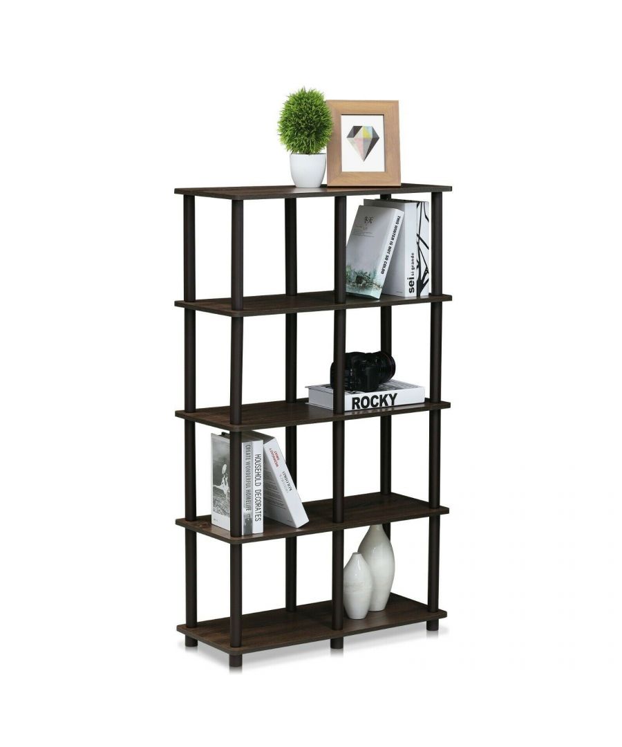 - Furinno Turn-N-Tube 8 Space Shelf is perfect for your office or living area.\n- This model is designed to fit in your space, style and fit on your budget. \n- The main material is medium density composite wood.  \n- The open shelf design allows you to display more memorabilia, photos, books.\n- All the materials are manufactured in Malaysia and comply with the Green rules of production.