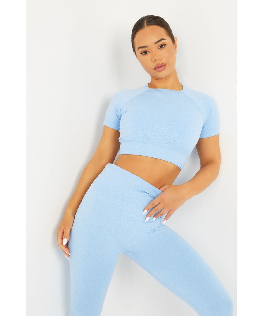 Image for Blue Seamless Crop Top
