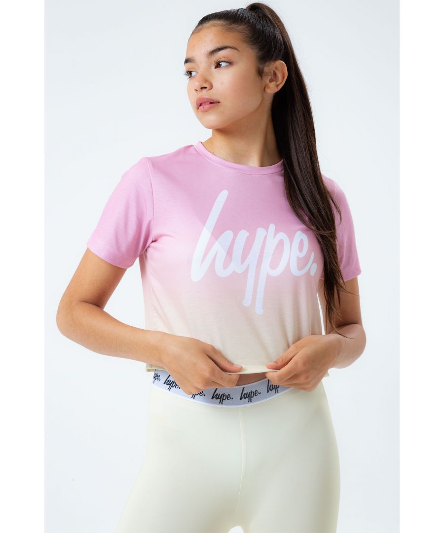 Image for Hype Sherbet Fade Kids Crop T-Shirt