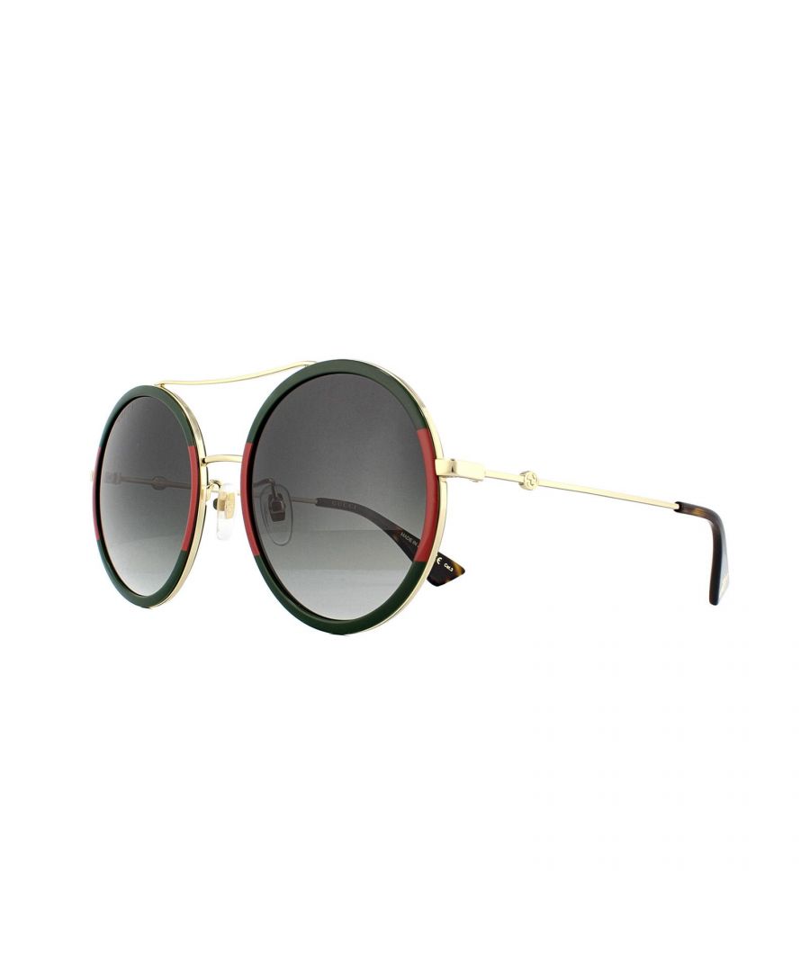 Gucci Womens Sunglasses GG0061S 003 Gold Green and Red Gradient Metal - One Size