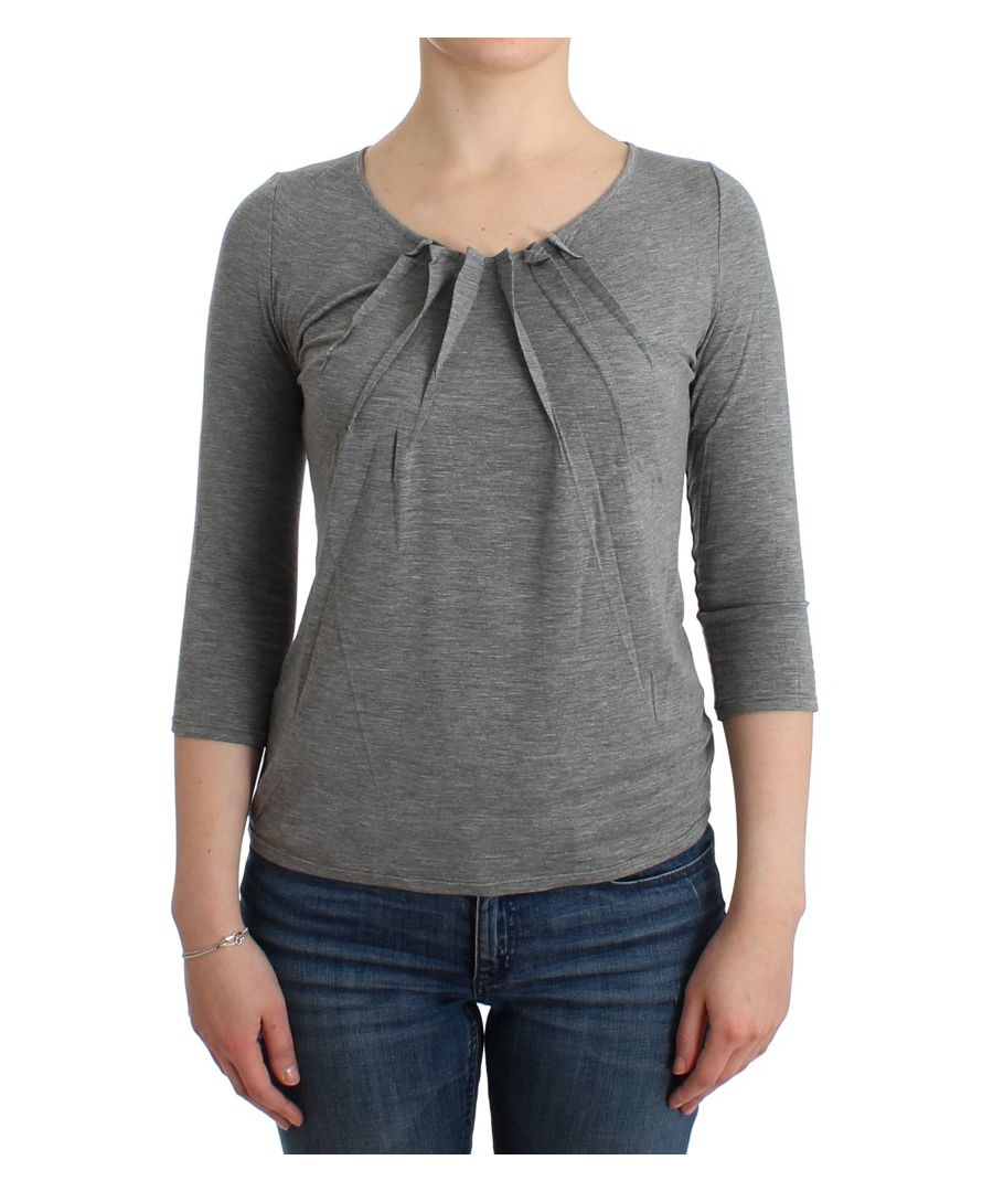 Image for Cavalli Gray 3/4 sleeves jumper top