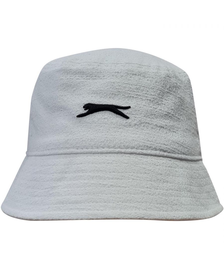 The Slazenger Bucket hat combines style and function in a modern design complete with a raised Slazenger embroidery to the front. Available in two sizes to ensure a perfect fit. 100% Cotton.