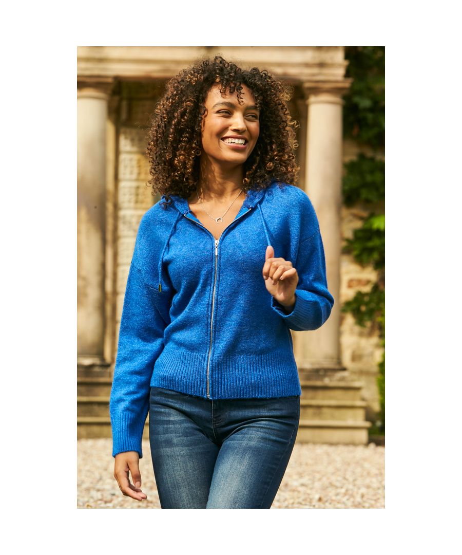 Image for Cobalt Blue Zip Up Knitted Hoodie