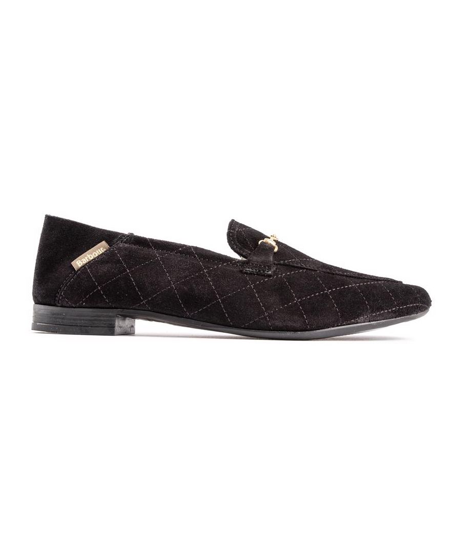 Women's Black Esme Loafer From Barbour Are Made From Premium Suede, With A Beautiful Golden Saddle Adornment, Luxurious Stitching Details And Signature Branding. These Ladies Designer Shoes Are An All Day Wardrobe Essential.