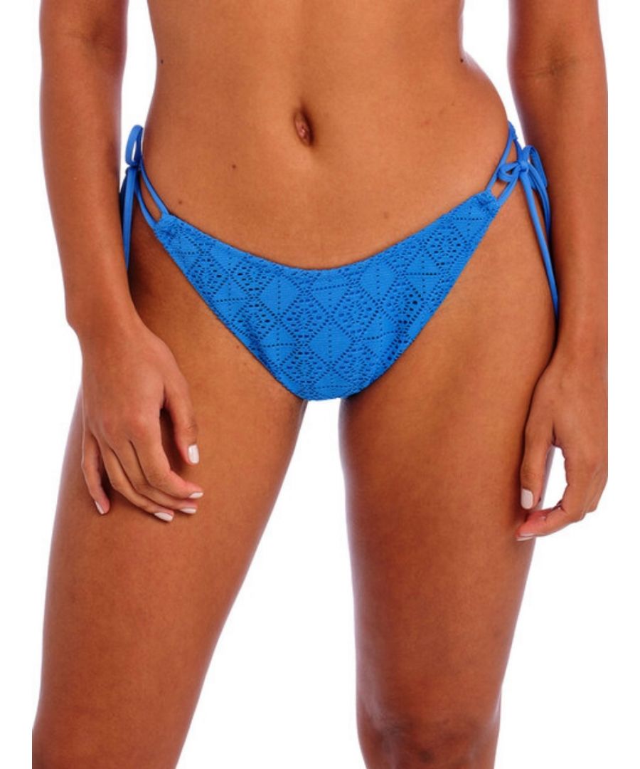 Freya Womens Nomad Nights Tieside Bikini Brief - Blue Polyamide - Size Large